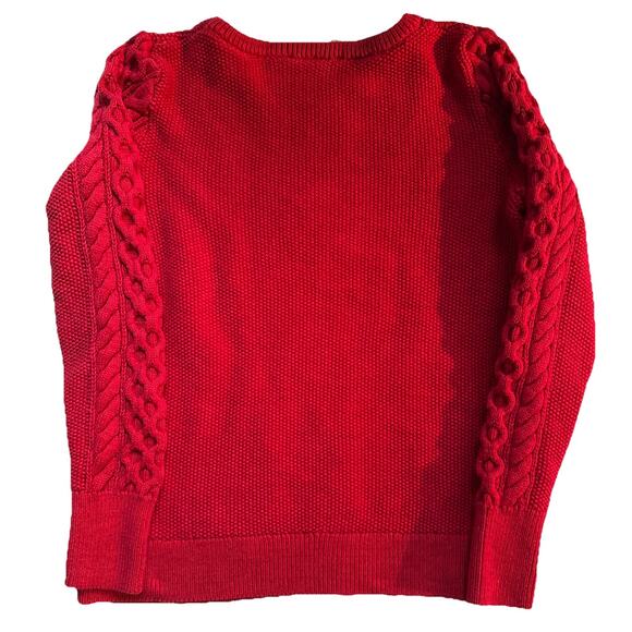 Gap Red Cable Knit Cotton Sweater Women’s Large - Picture 7 of 7